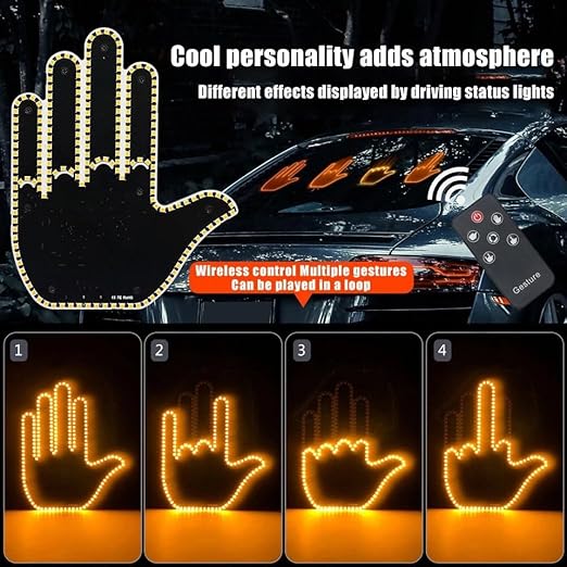 Car Windshield Back Window Led Light Hand Gesture Lights