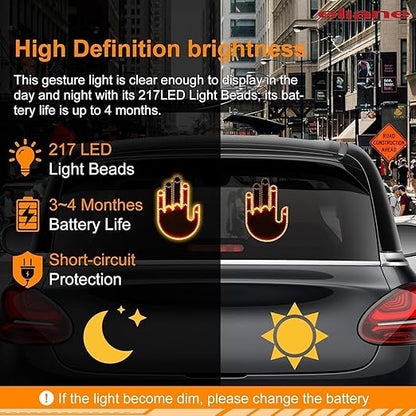 Car Windshield Back Window Led Light Hand Gesture Lights